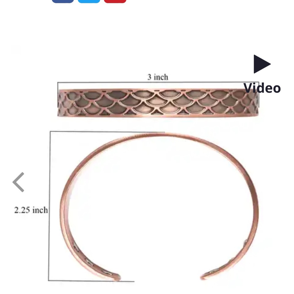 Magnetic By Design Arc Pattern Cuff Bracelet, Bla… - image 5